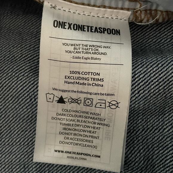 One Teaspoon Awesome Baggies Jeans Low Waist Relaxed Leg Blue Size 25 - Picture 6 of 12